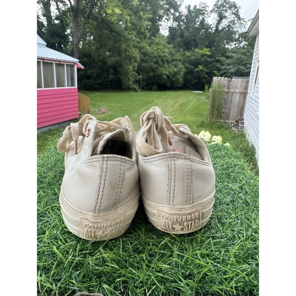 Converse All Star Ox Lo Ladies Leather Trainers Ivory White US Size 8/39 553243C - Picture 5 of 8